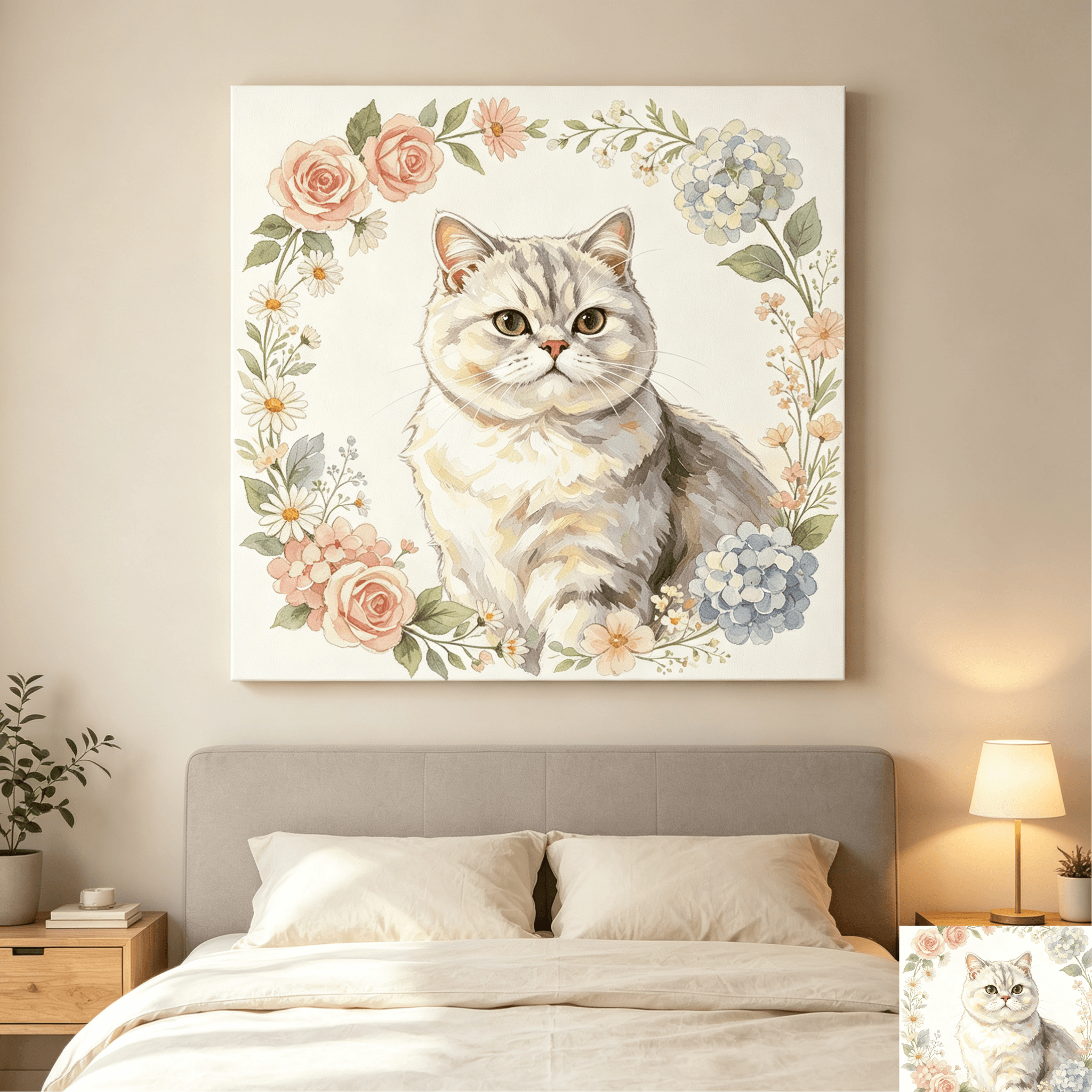 Home custom‑floral surround watercolor‑cat‑portrait‑wall‑art‑print.png24