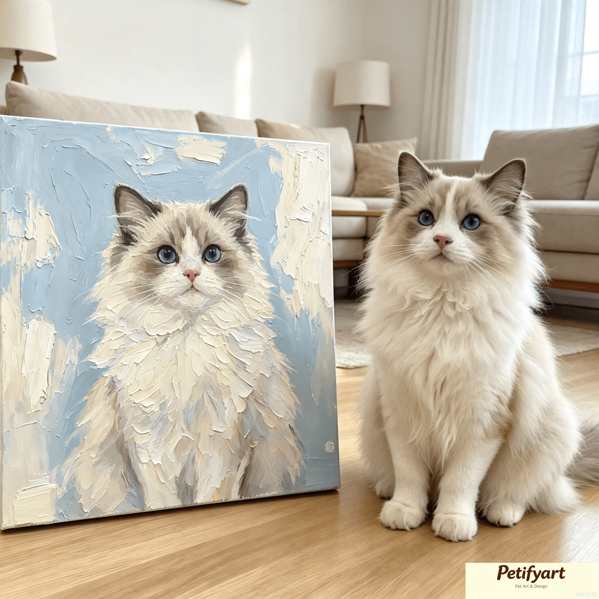 custom solid‑color oil pet portrait, personalized dog & cat canvas wall art, unframed custom solid‑color oil pet portrait, personalized dog & cat canvas wall art, unframed