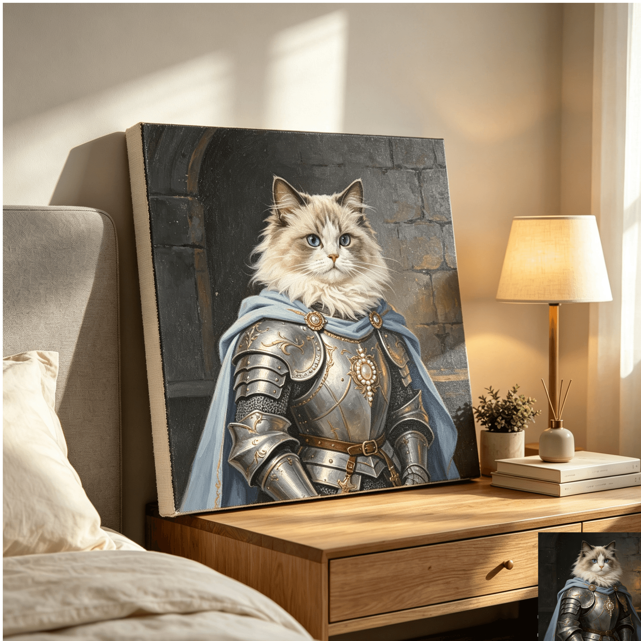 custom medieval knight dog portrait, renaissance fantasy pet canvas wall art, unframed custom medieval knight dog portrait, renaissance fantasy pet canvas wall art, unframed