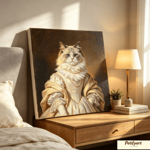 custom royal court noble dog portrait, regal royal pet canvas wall art, unframed