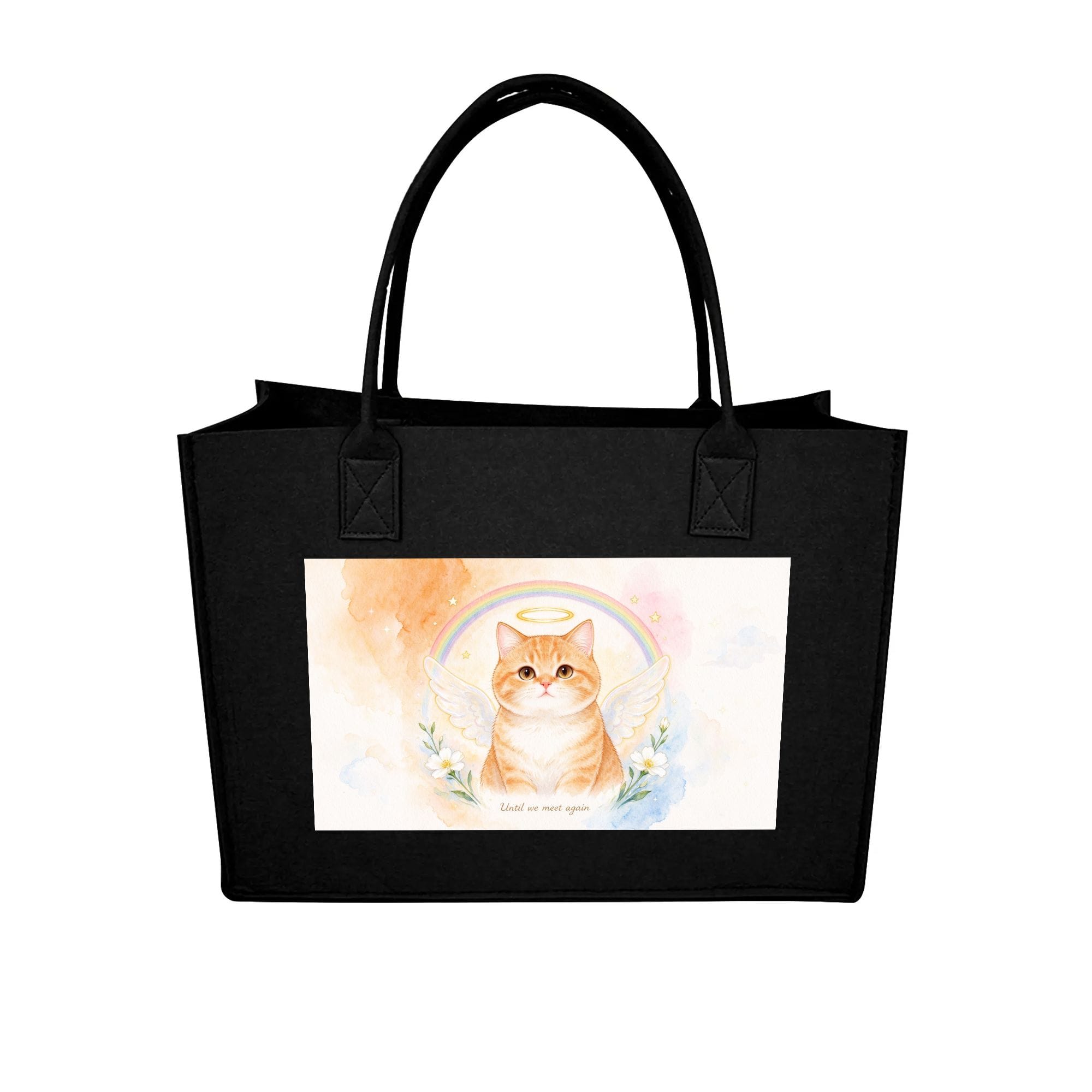 pet memorial rainbow bridge cat watercolor felt tote bag.png 1 pet memorial rainbow bridge cat watercolor felt tote bag.png 1