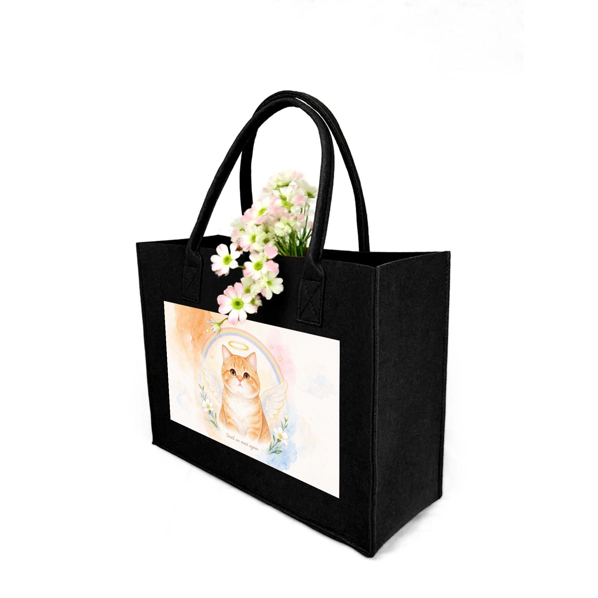 pet memorial rainbow bridge cat watercolor felt tote bag.png 3 pet memorial rainbow bridge cat watercolor felt tote bag.png 3
