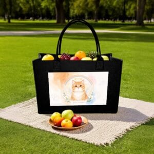 pet memorial rainbow bridge cat watercolor felt tote bag.png 5
