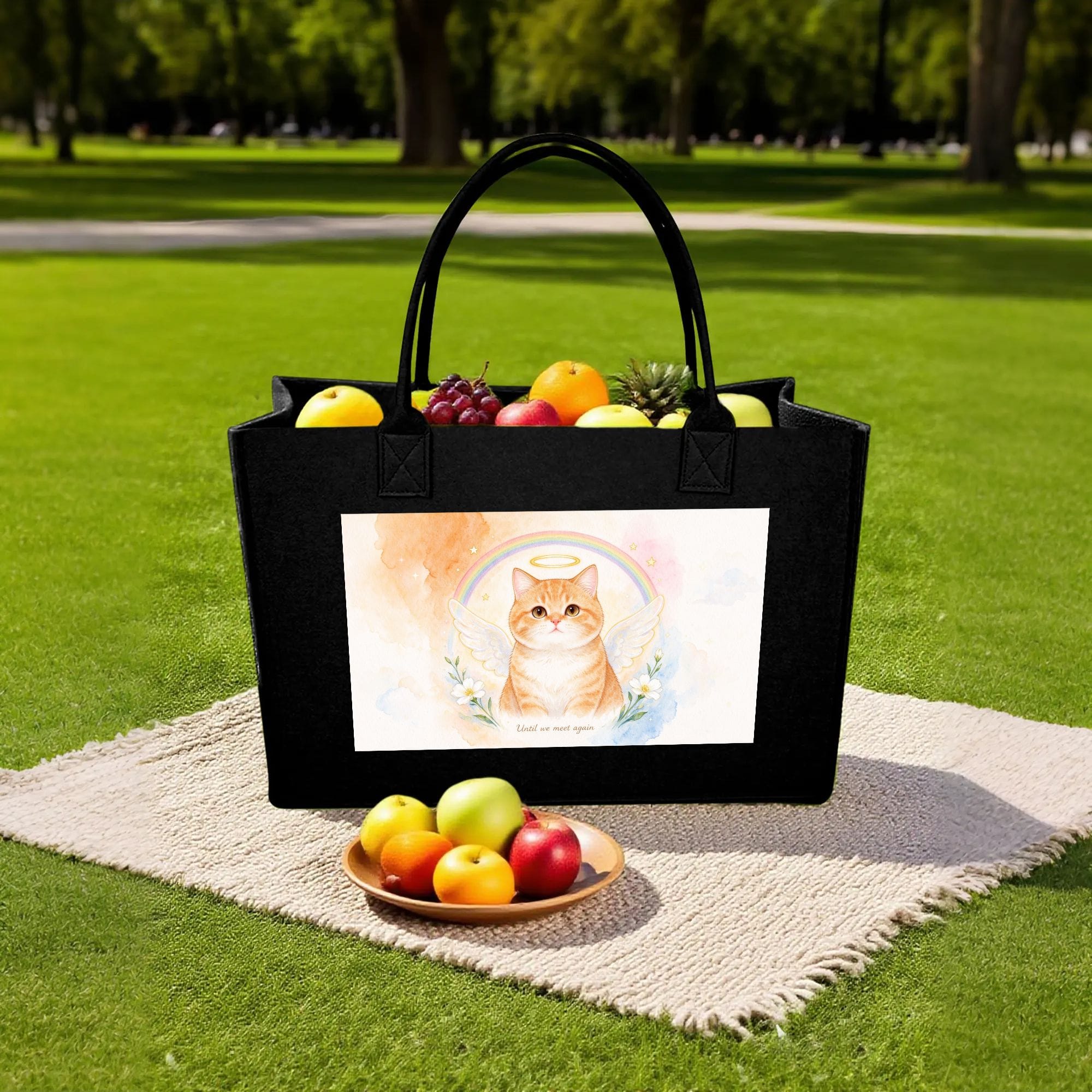 pet memorial rainbow bridge cat watercolor felt tote bag.png 5 pet memorial rainbow bridge cat watercolor felt tote bag.png 5