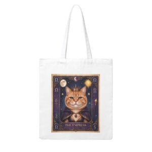 the empress tarot orange cat canvas tote bag 1