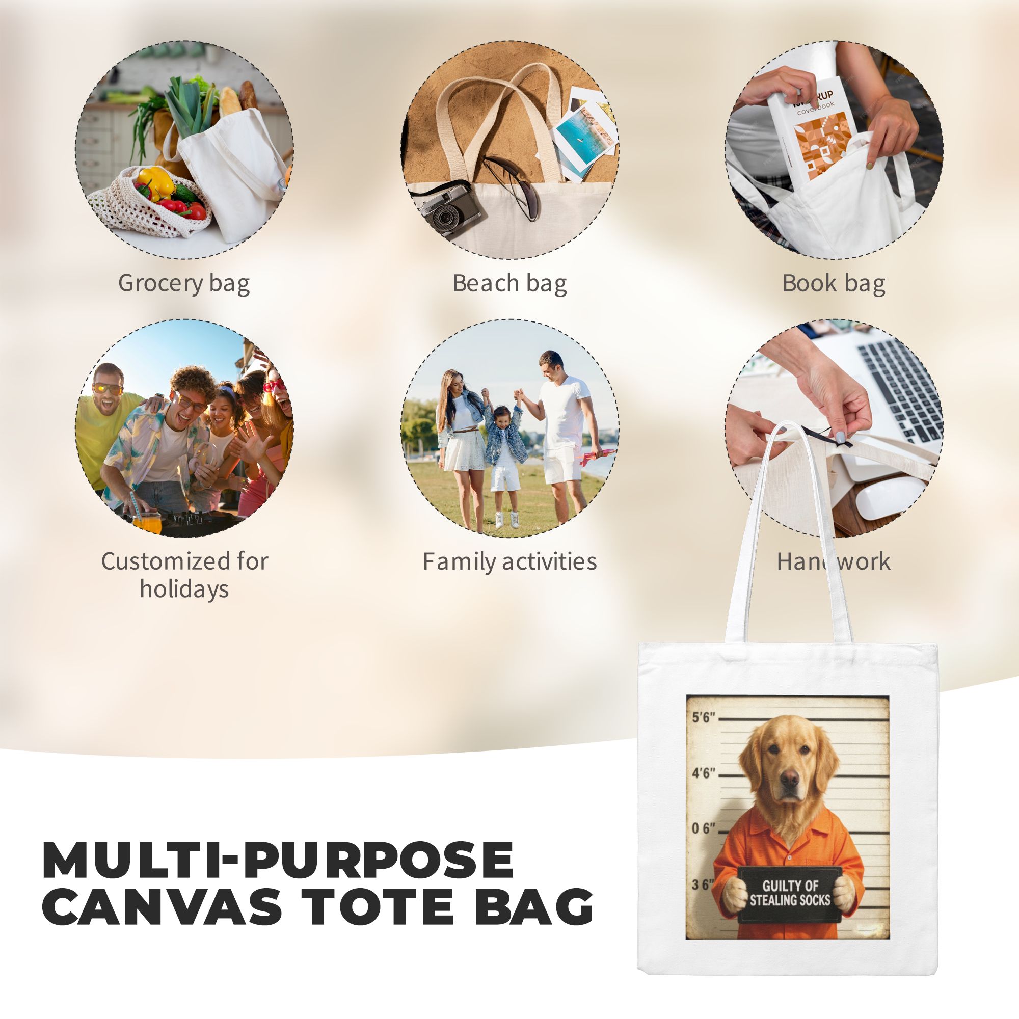 custom pet mugshot tote bag funny guilty dog portrait canvas handbag.jpg 8 custom pet mugshot tote bag funny guilty dog portrait canvas handbag.jpg 8