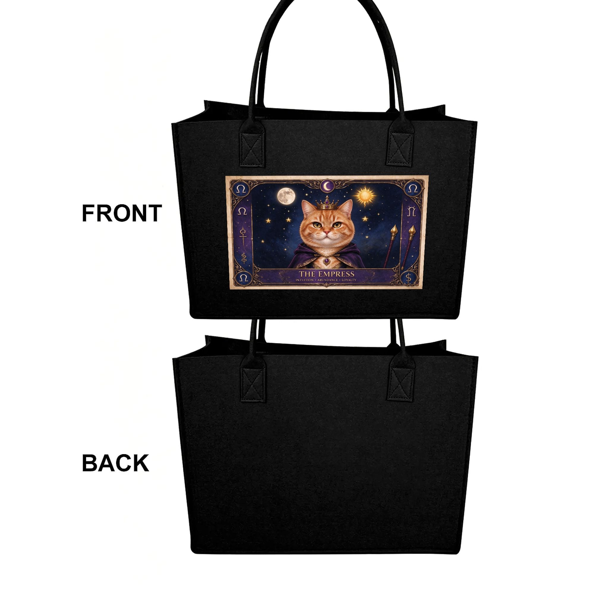 the empress tarot orange cat felt tote bag vintage tarot art.png2 the empress tarot orange cat felt tote bag vintage tarot art.png2