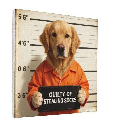 About personalized dog convict mugshot felt tote bag funny pet gift.jpg1